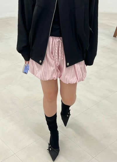 今夏必備花苞條紋短褲8