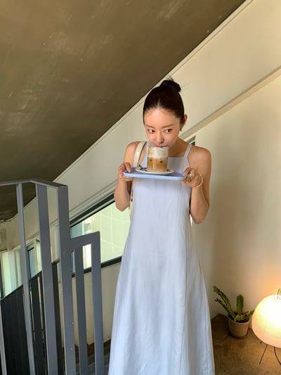 夏日清爽天絲修身傘擺洋裝4