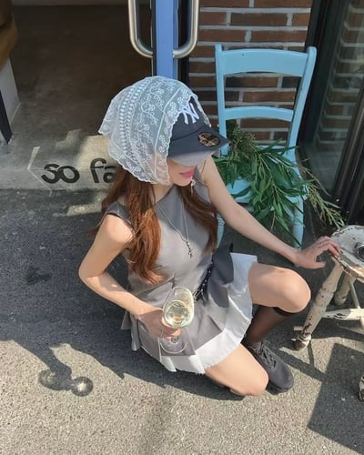 修身拼接西裝百褶洋裝（褲裙）7