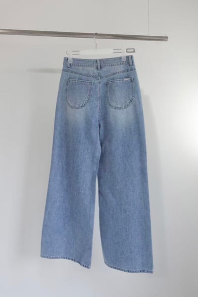 經典刷色軟料直筒牛仔褲5