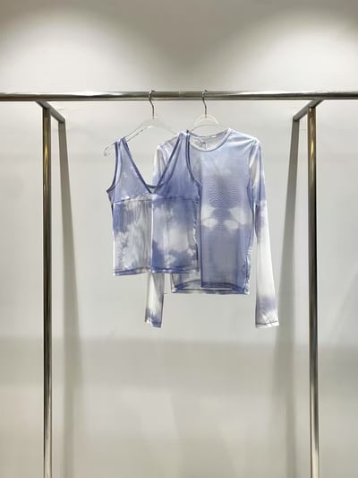 小眾設計款渲染透膚背心/上衣16
