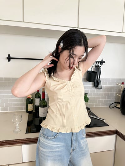 荷葉少女棉質背心上衣4