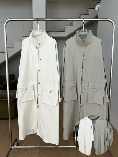 自留款細節滿滿立領風衣外套6