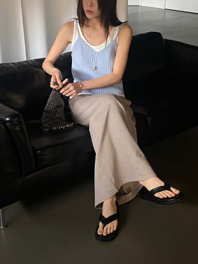 彈性綁帶厚磅針織長裙12