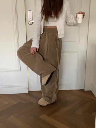 柔軟燈芯絨內刷絨寬褲（自留）6