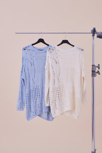 春天來了粗織簍空設計上衣16