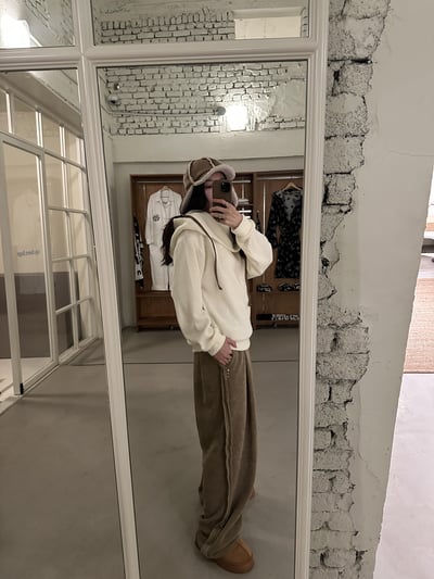 柔軟燈芯絨內刷絨寬褲（自留）4