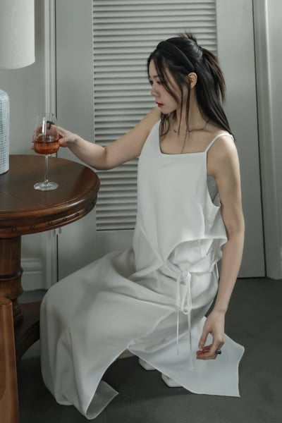 仙女日常層次綁帶細肩洋裝2