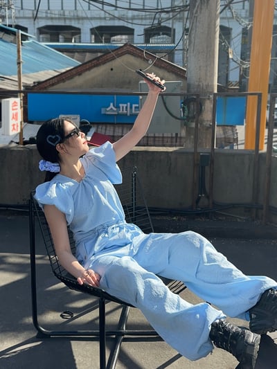 出遊必備花苞袖緹花連身褲（子珊同款）8