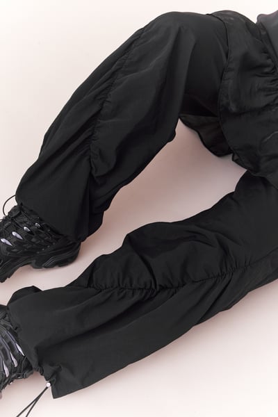 紡紗拼接層次設計抽繩長褲16