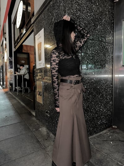 兩件式挺版棉質魚尾長裙S/M5