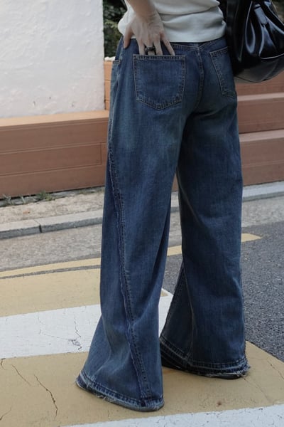 復古刷色小喇叭落地牛仔褲4