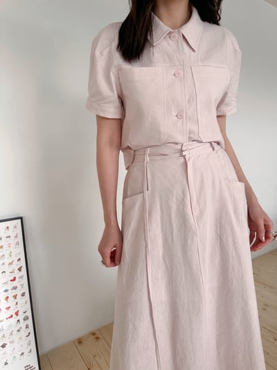 夏日棉麻附腰帶長裙（成套優惠）5