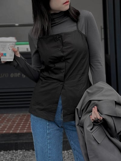 自留款修身設計兩件式襯衫10