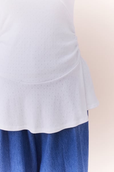 雕花棉質綁帶散擺背心10