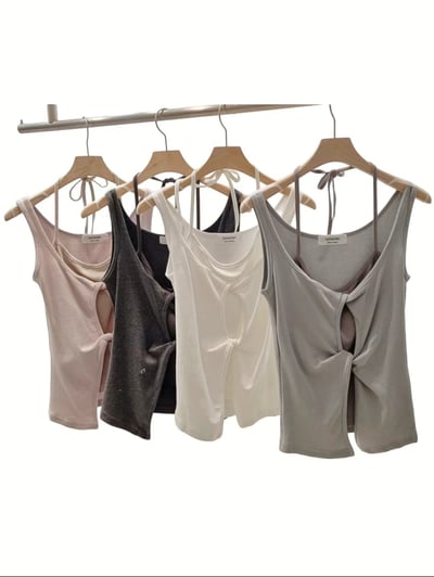 扭結假兩件綁帶背心10