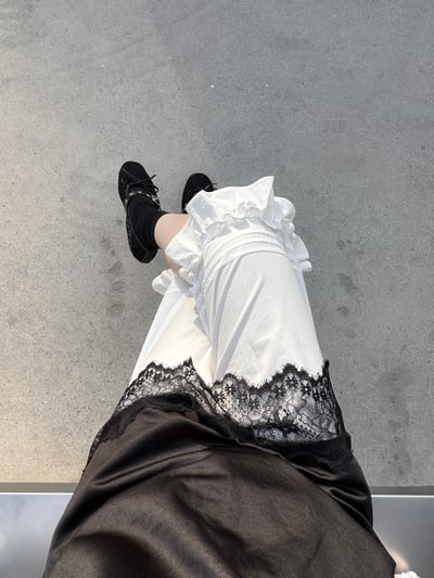 法式簡約微甜綁帶七分褲5