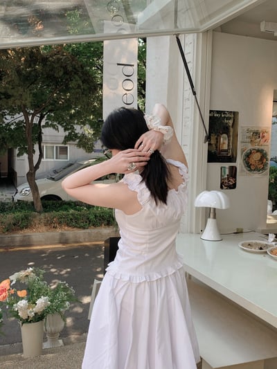 荷葉少女棉質背心上衣5