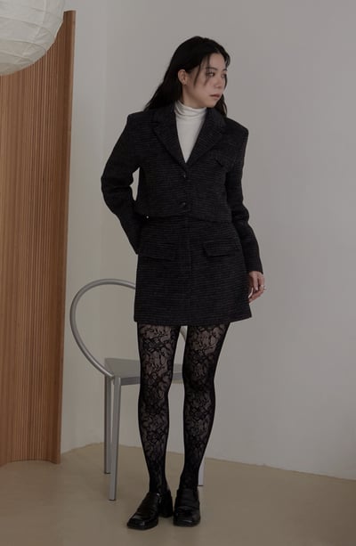 高級質感混毛短版外套4