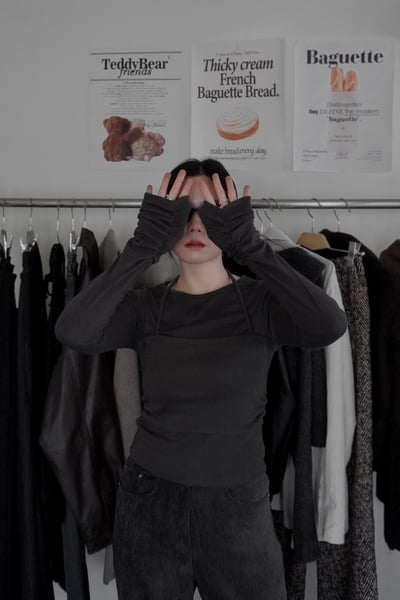 抽抽袖口合身綁帶上衣3