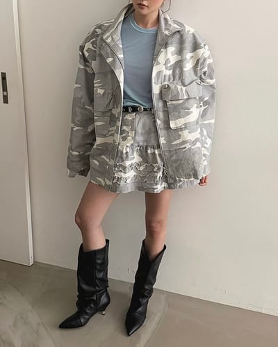 街頭迷彩落肩寬版外套2