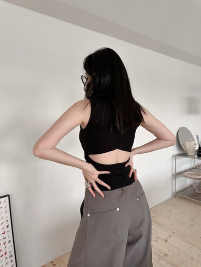 後背小挖空彈力棉Bra背心3