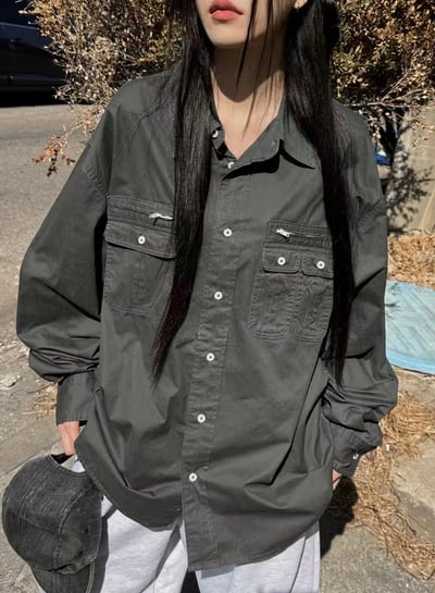 工裝口袋設計襯衫18
