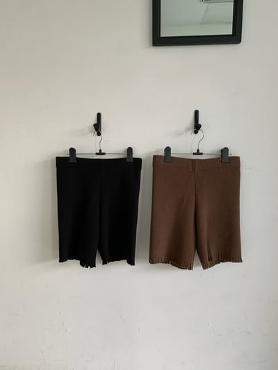 彈性超好流蘇針織短褲（含羊毛）7