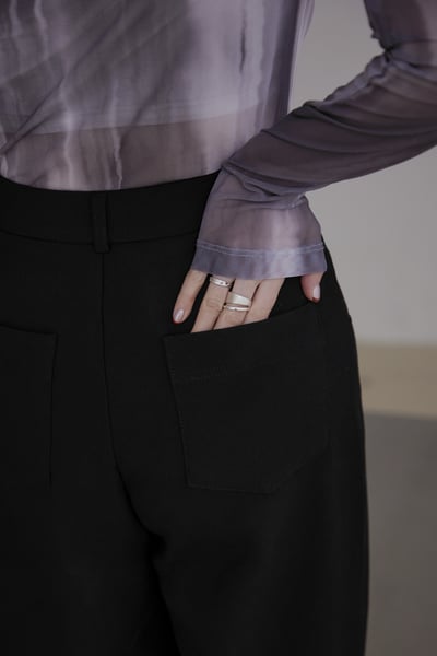 雙腰釦內磨毛西裝長褲3