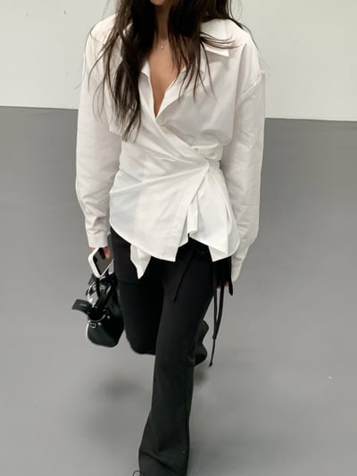 排扣兩穿小細節襯衫4