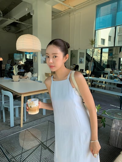夏日清爽天絲修身傘擺洋裝3