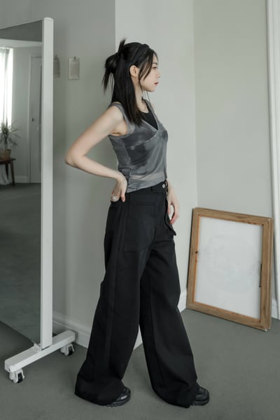 小眾設計款渲染透膚背心/上衣6