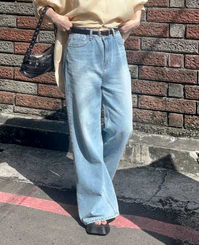 經典刷色軟料直筒牛仔褲6