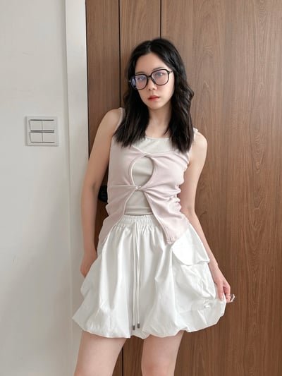 扭結假兩件綁帶背心2