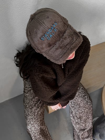 超好摸毛絨撞色挺版棒球帽2