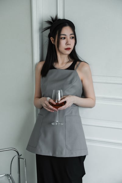 後綁腰質感西裝背心裙6