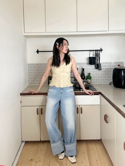 荷葉少女棉質背心上衣3