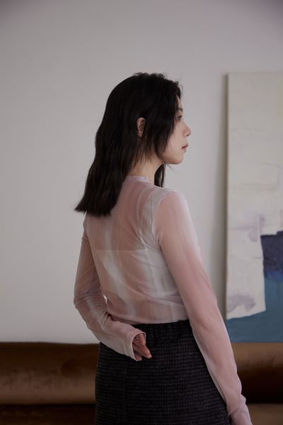 隨性渲染透膚上衣11