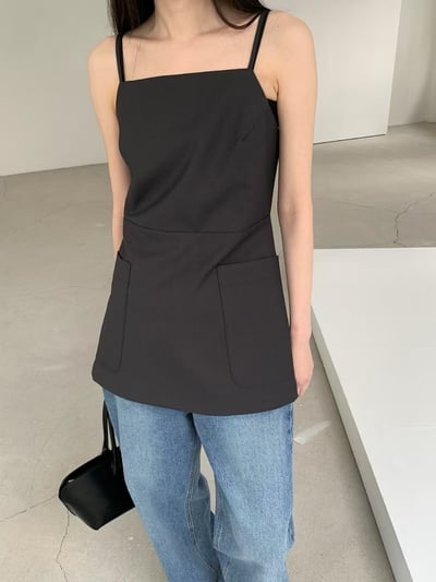 後綁腰質感西裝背心裙10