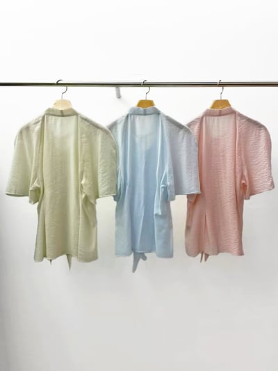 仙女光芒綁帶透透襯衫9