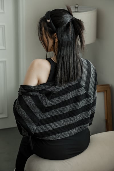 自然隨性寬袖短版針織小外套3