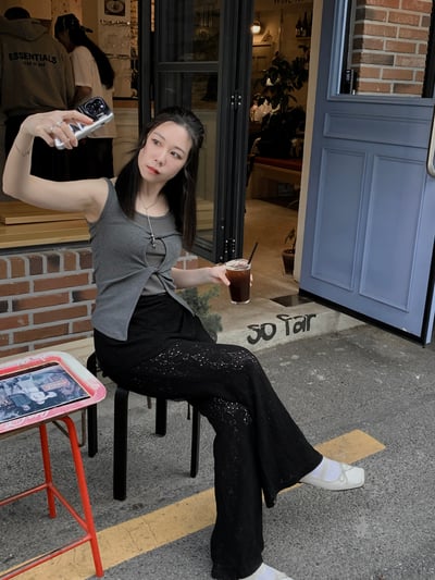 扭結假兩件綁帶背心5