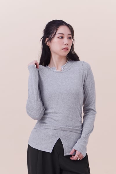 超舒服柔棉開衩角角上衣7