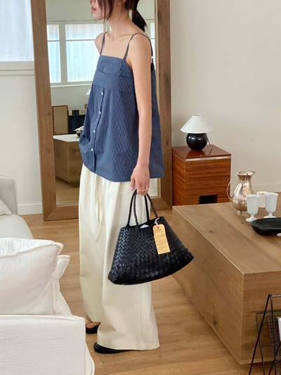 精緻女孩層疊條紋背心4