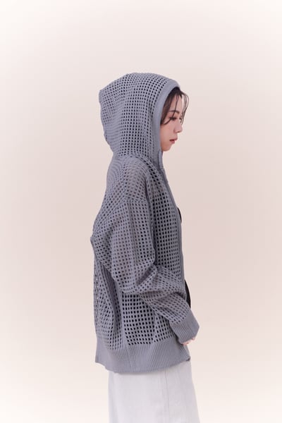 簍空針織休閒連帽外套6