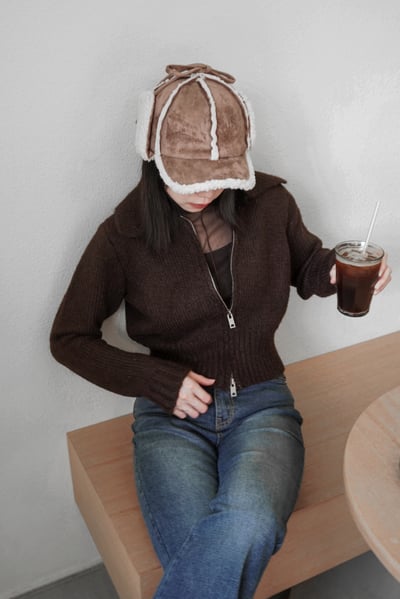 熱賣款QQ羊羔毛小臉飛行帽7