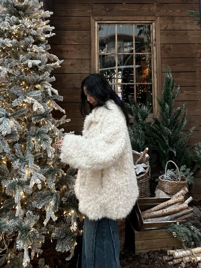 時髦小翻領毛絨絨外套19