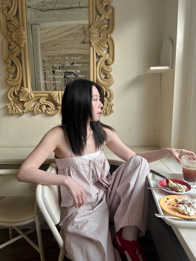 兩面穿綁帶條紋細肩背心（成套優惠）6