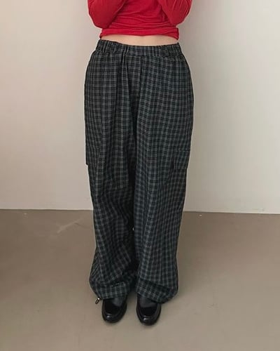 隨性韓風格紋長褲1