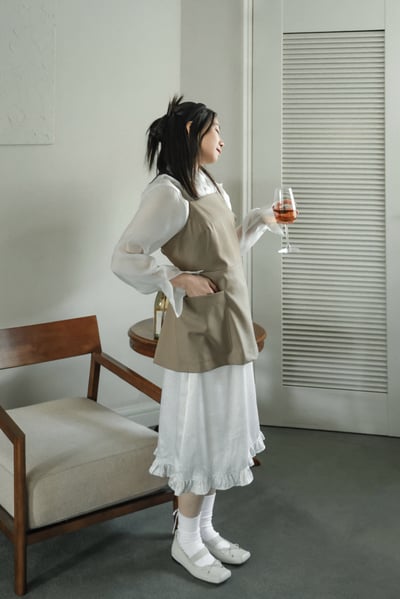 俏皮小圓點光澤緞面花邊裙14